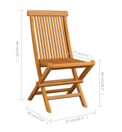 Chaises pliables de jardin 6 pcs Bois de teck solide