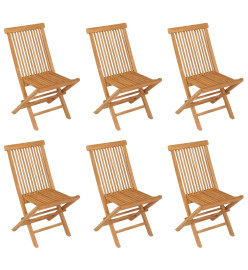 Salon de jardin 7 pcs Bois de teck massif