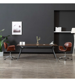 Chaise pivotante de bureau Marron Similicuir