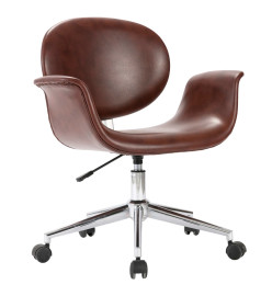 Chaise pivotante de bureau Marron Similicuir