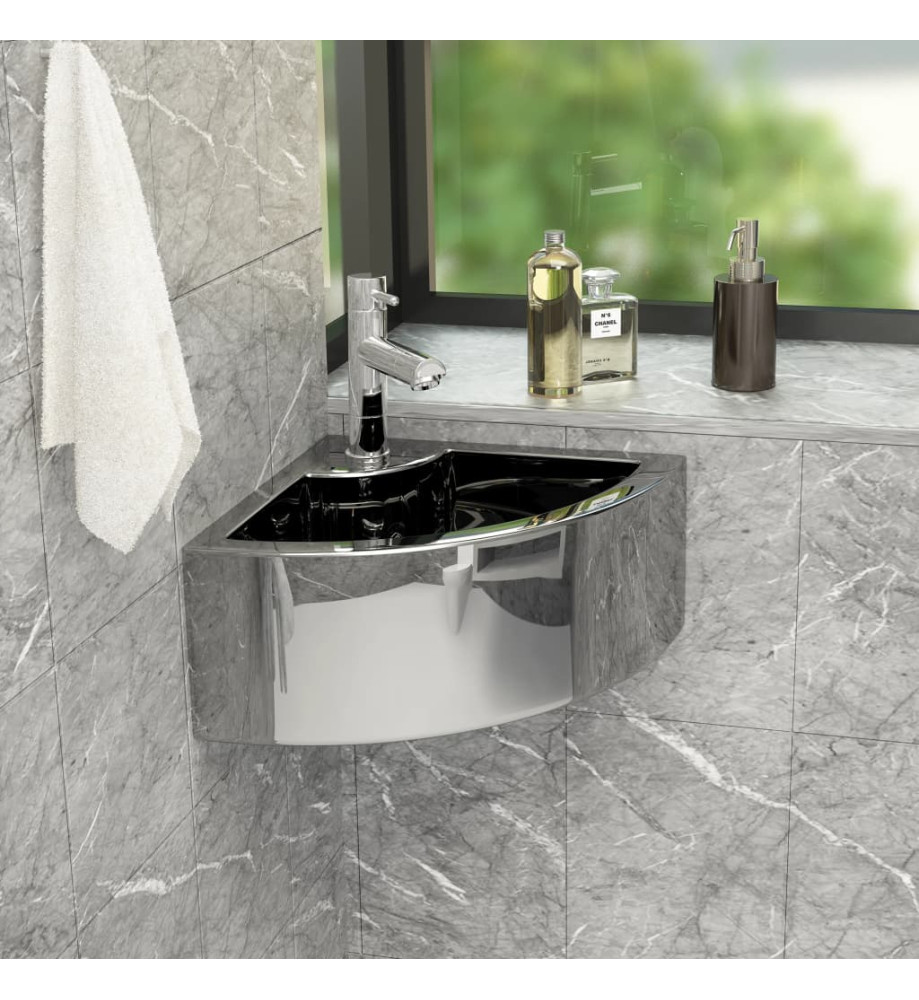 Lavabo avec trop-plein 45x32x12,5 cm Céramique Argenté