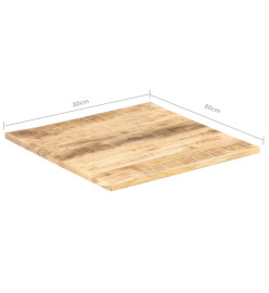 Dessus de table Bois de manguier solide 25-27 mm 80x80 cm