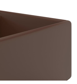 Lavabo carré à trop-plein Marron foncé mat 41x41 cm Céramique