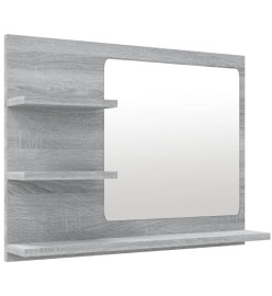 Miroir de bain Sonoma gris 60x10,5x45 cm Bois d'ingénierie