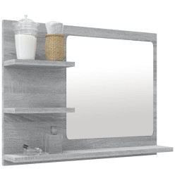 Miroir de bain Sonoma gris 60x10,5x45 cm Bois d'ingénierie