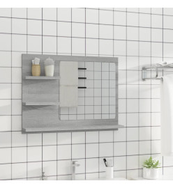 Miroir de bain Sonoma gris 60x10,5x45 cm Bois d'ingénierie