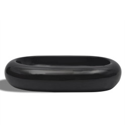 Vasque ovale céramique Noir pour salle de bain