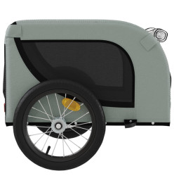 Remorque de vélo pour chien gris et noir tissu oxford et fer