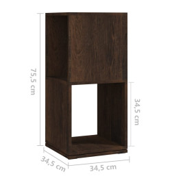 Armoire rotative Chêne fumé 34,5x34,5x75,5 cm Aggloméré