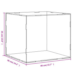 Boîte d'affichage transparente 40x36x35 cm acrylique