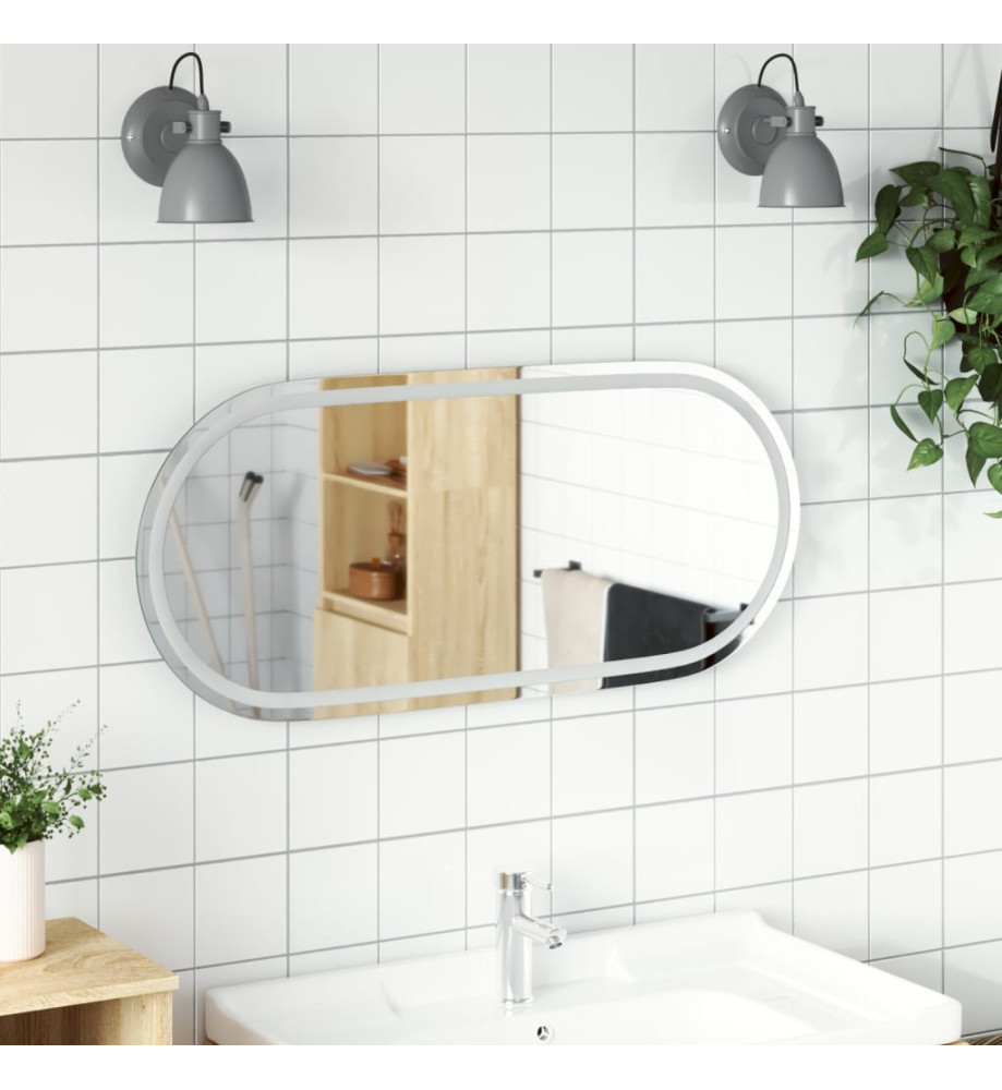 Miroir de salle de bain à LED 100x45 cm ovale