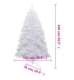 Sapin de Noël artificiel à charnières avec neige floquée 240 cm