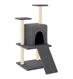 Arbre à chat avec griffoirs en sisal gris foncé 110 cm