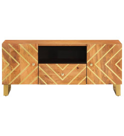 Meuble TV marron et noir 105x33,5x46 cm bois massif manguier