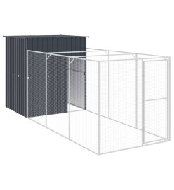 Niche pour chien avec cour anthracite 165x455x181 cm