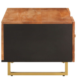 Table basse marron et noir 100x54x40 cm bois massif de manguier