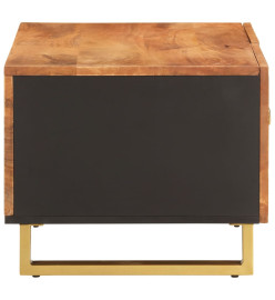 Table basse marron et noir 80x50x40 cm bois de massif manguier