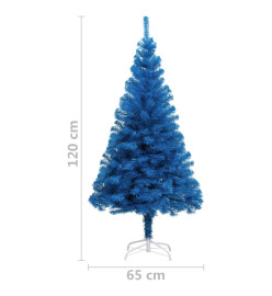 Sapin de Noël artificiel avec support bleu 120 cm PVC