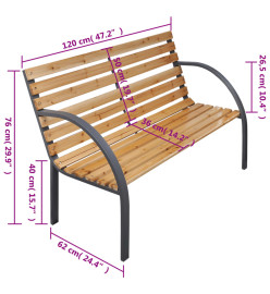 Banc de jardin 120 cm Bois et fer