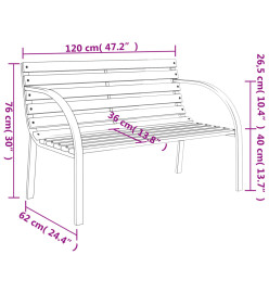 Banc de jardin 120 cm Bois et fer