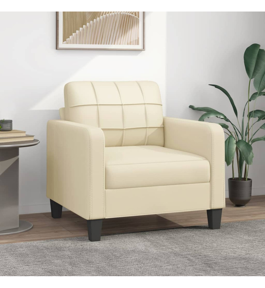 Fauteuil Crème 60 cm Similicuir