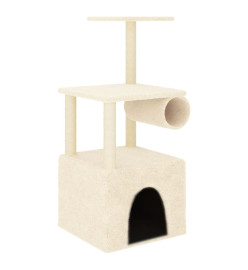 Arbre à chat avec griffoirs en sisal crème 109,5 cm