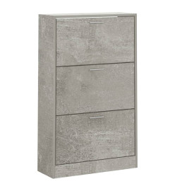 Armoire à chaussures Gris béton 63x24x103 cm Bois d'ingénierie