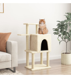 Arbre à chat avec griffoirs en sisal crème 97 cm