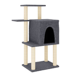 Arbre à chat avec griffoirs en sisal gris foncé 97 cm