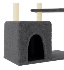 Arbre à chat avec griffoirs en sisal gris foncé 107,5 cm