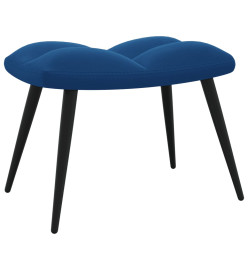 Chaise de relaxation avec repose-pied Bleu Velours