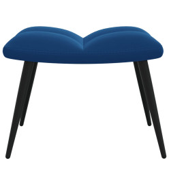 Chaise de relaxation avec repose-pied Bleu Velours