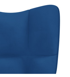 Chaise de relaxation avec repose-pied Bleu Velours