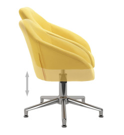 Chaise pivotante de salle à manger Jaune Tissu