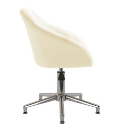 Chaise pivotante de salle à manger Crème Tissu