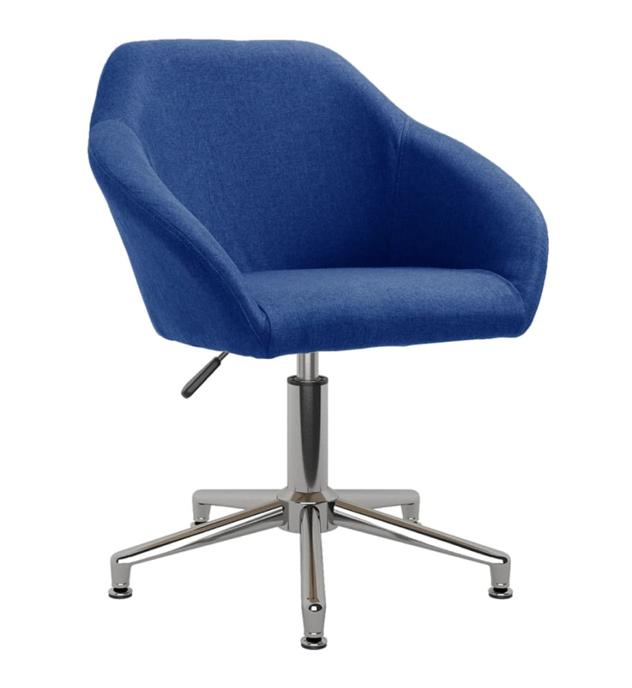 Chaise pivotante de bureau Bleu Tissu