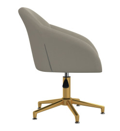 Chaise pivotante de salle à manger Gris clair Velours