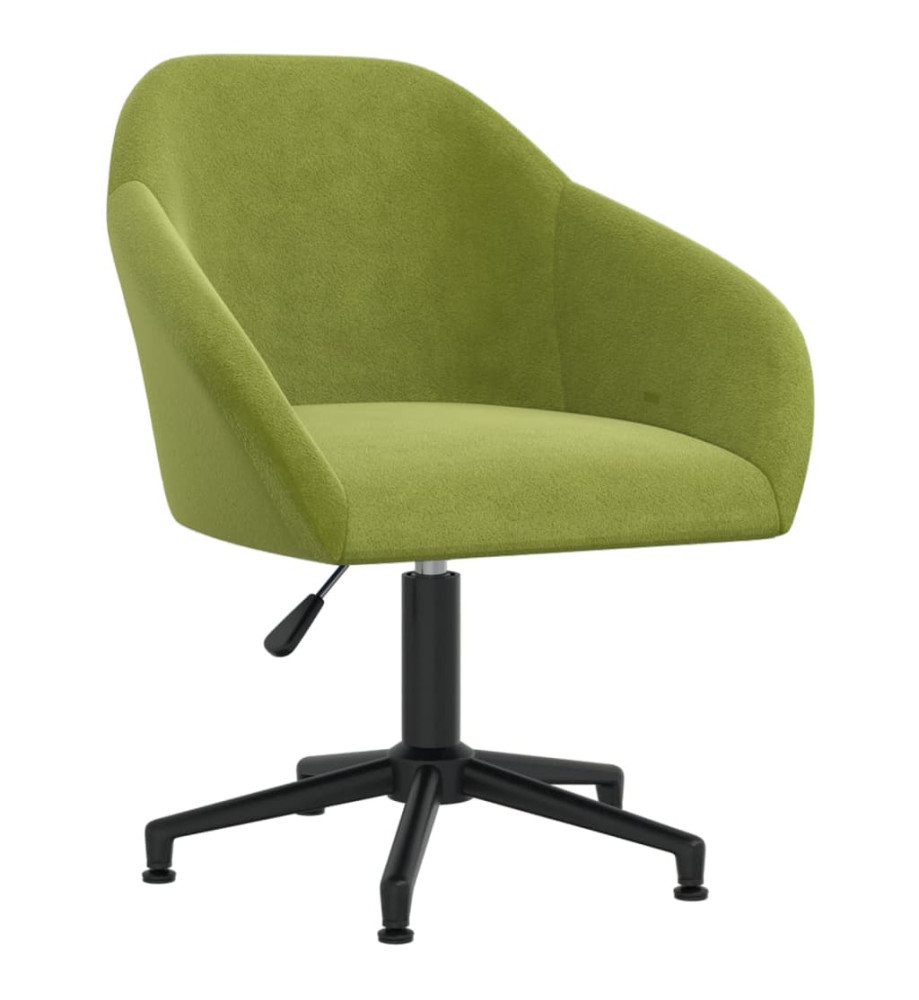 Chaise pivotante de bureau Vert clair Velours