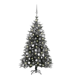 Arbre de Noël artificiel LED et flocons de neige 120 cm PVC PE