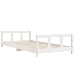 Cadre de lit pour enfants blanc 90x200 cm bois de pin massif