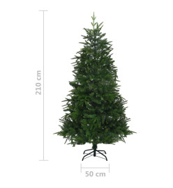 Arbre de Noël artificiel avec LED et boules Vert 210 cm PVC PE