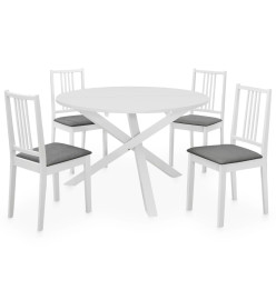 Mobilier de salle à manger 5 pcs MDF Blanc