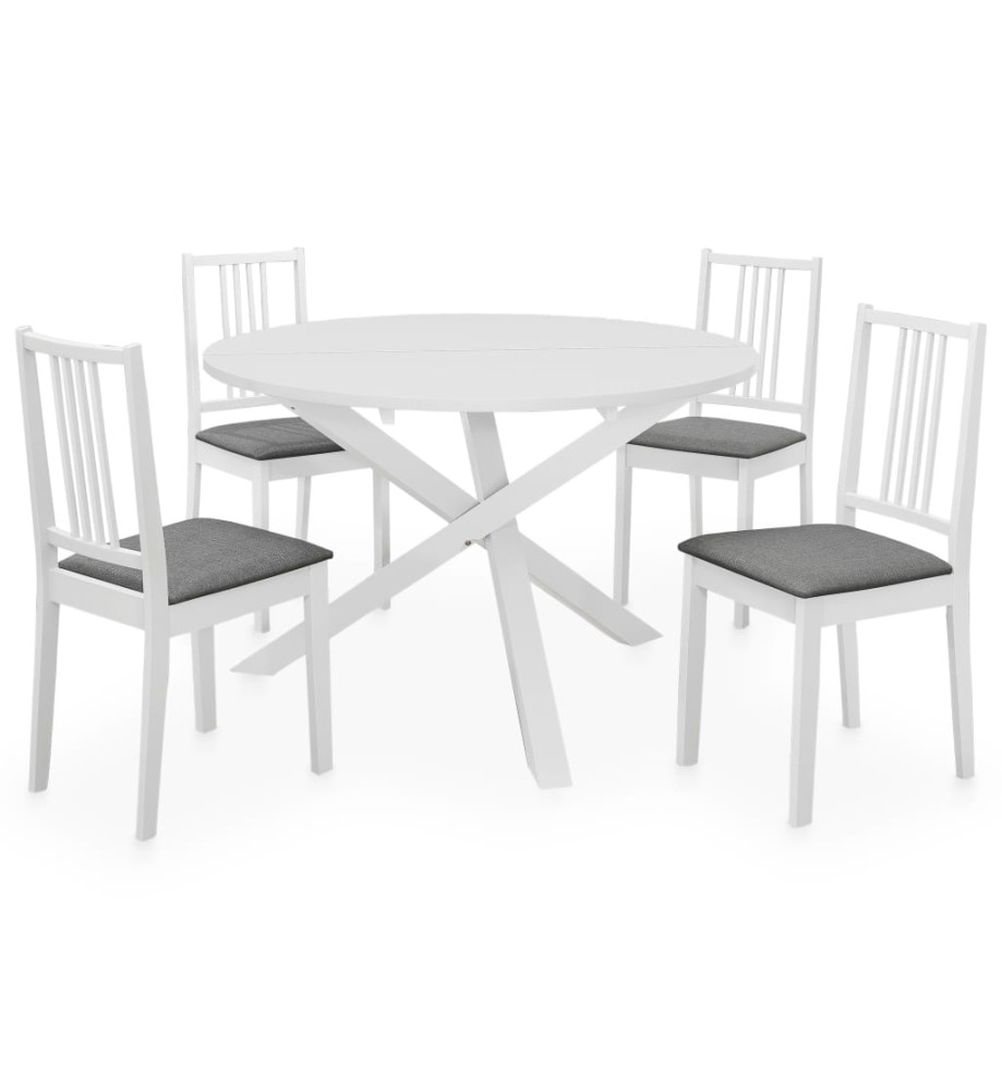 Mobilier de salle à manger 5 pcs MDF Blanc