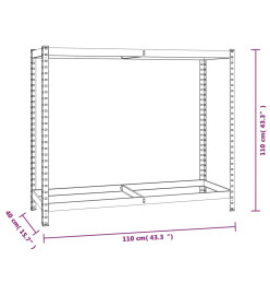 Porte-pneus à 2 niveaux Argenté 110x40x110 cm Acier