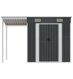 Abri de jardin avec toit prolongé anthracite 277x110,5x181 cm