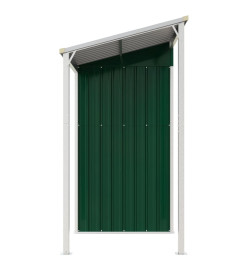 Abri de jardin avec toit prolongé vert 277x110,5x181 cm acier