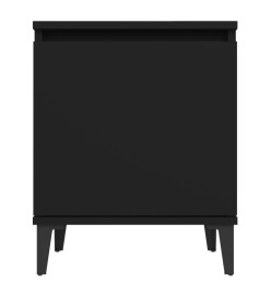 Tables de chevet avec pieds en métal 2 pcs Noir 40x30x50 cm