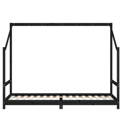 Cadre de lit pour enfants noir 90x200 cm bois de pin massif