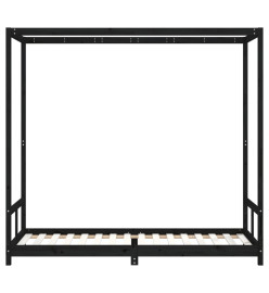 Cadre de lit pour enfants noir 80x200 cm bois de pin massif