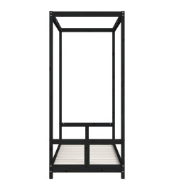 Cadre de lit pour enfants noir 80x200 cm bois de pin massif